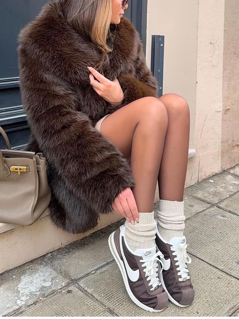Chocolate Brown Faux Fur Teddy Coat - Women's Cozy Jacket